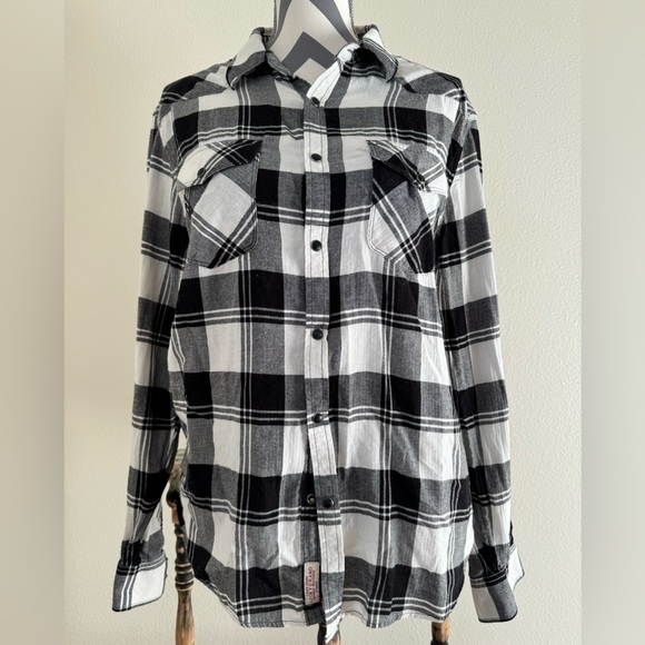 Men’s Lucky Brand Genuine Western Goods  Classic Fit Button Down Shirt Size L - Picture 1 of 6